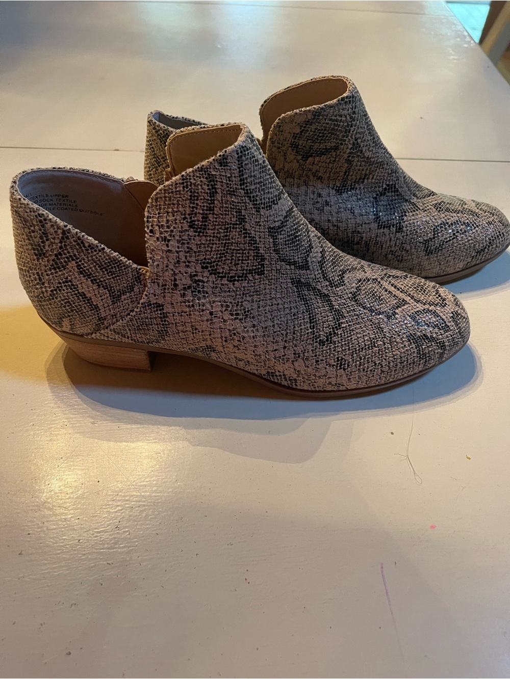 Brand New Women’s Snake Print Ankle Bootie - Neutral Gray/Taupe